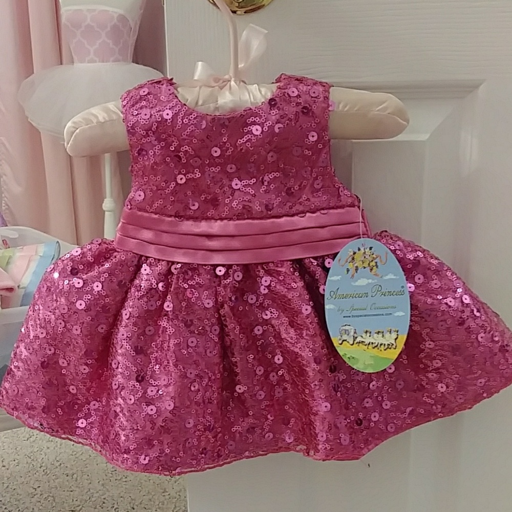 Adorable fuscia sequin baby dress